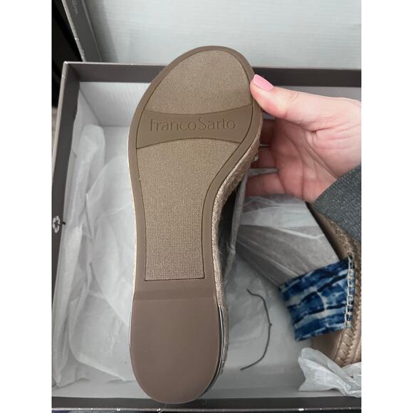 Franco Sarto L-Clemens Blue Tie Dye Platform Wedge Espadrille Sandal 7 New inbox - Picture 4 of 5